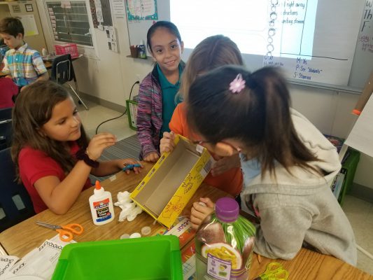 Students at Floresta working hard on their STEAM Project!