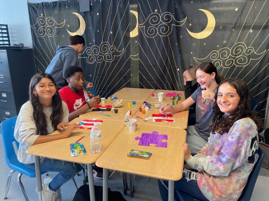 Students during the creation process