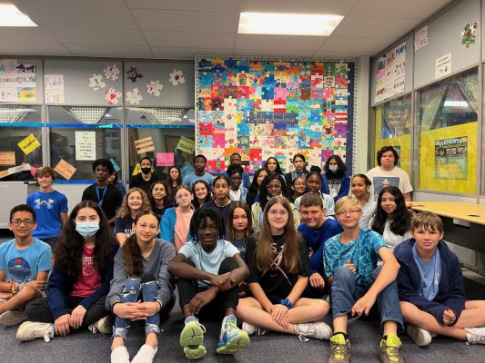 Students who wore blue in solidarity for Austism Awareness Month cont...