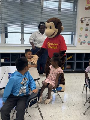 Curious George Visits CAM K8 Kindergarten Students.