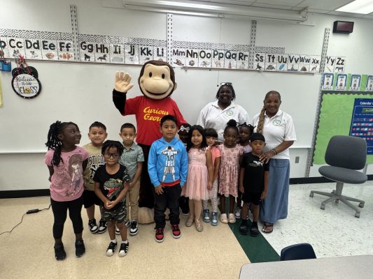 Curious George Visits CAM K8 Kindergarten Students
