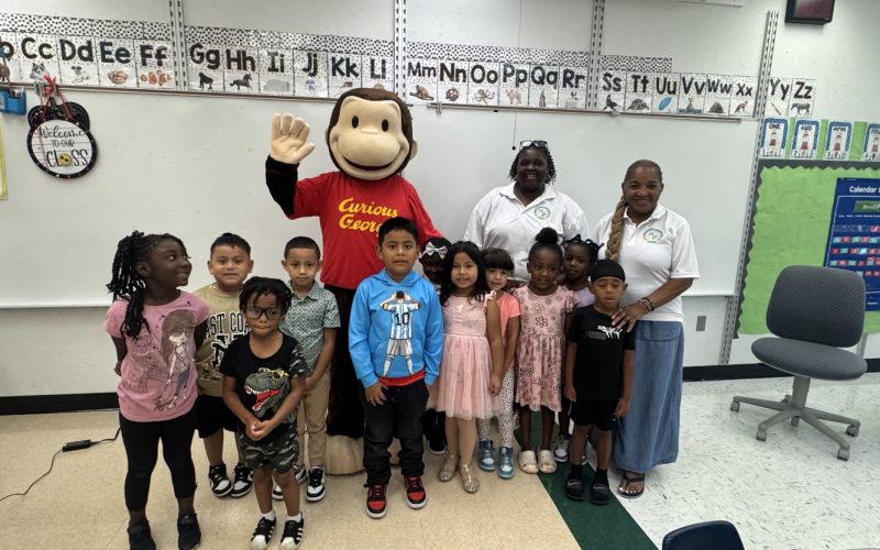 Curious George Visits CAM K8 Kindergarten Students